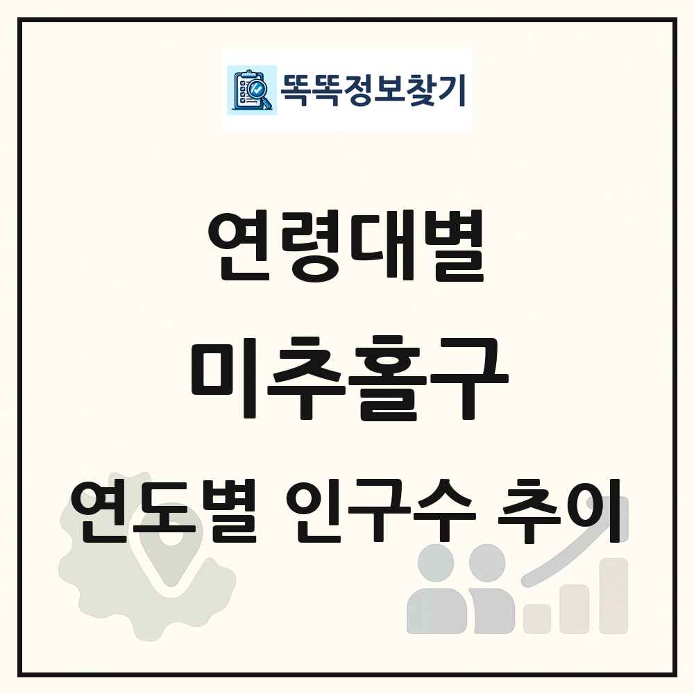 미추홀구 생애주기별 인구수 링크 그림